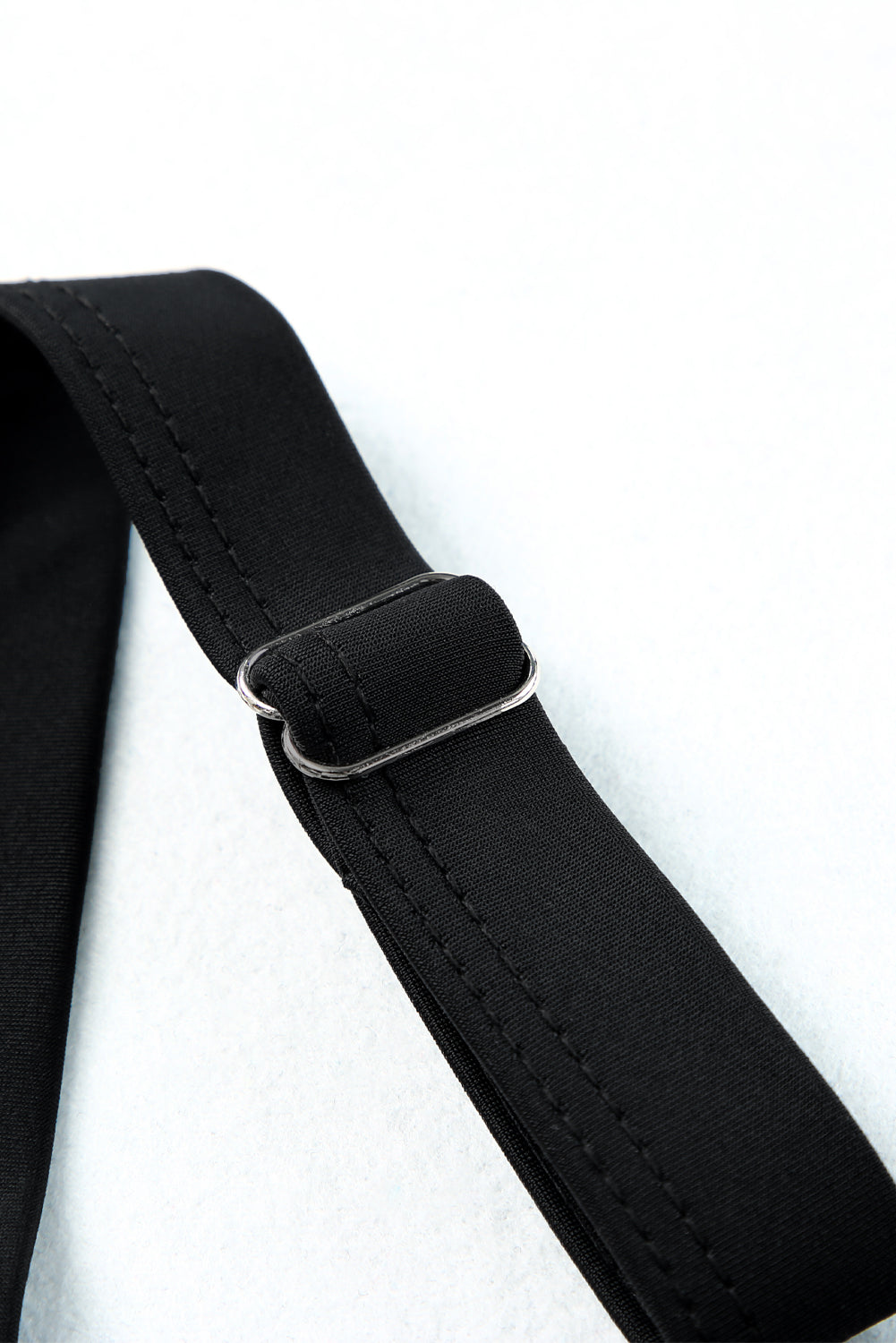 Traje de baño tankini con tiras y escote de muesca en contraste de cintura alta