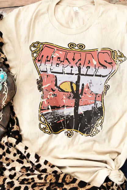 Camiseta caqui con cuello redondo y estampado gráfico de eslogan de MOMLIFE