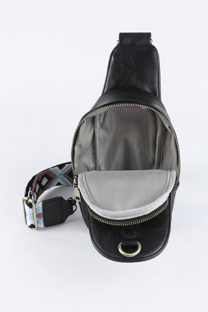 Bolso bandolera de piel sintética con cremallera