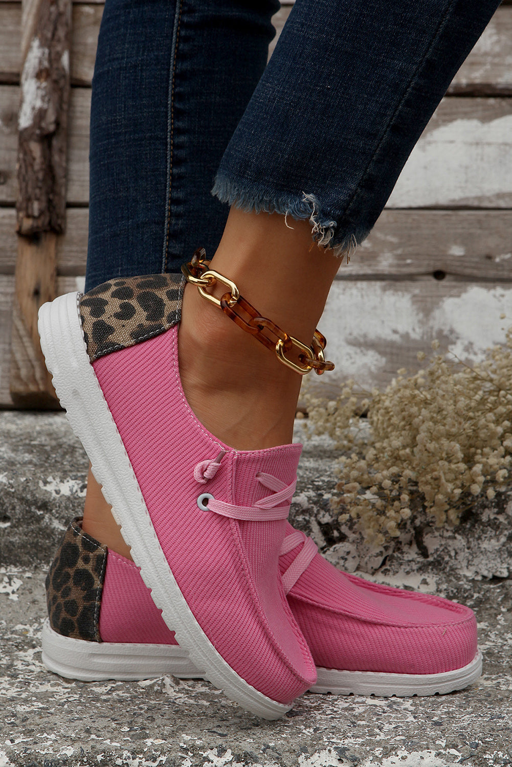 Multicolour Patched Back Heel Slip On Flat Shoes