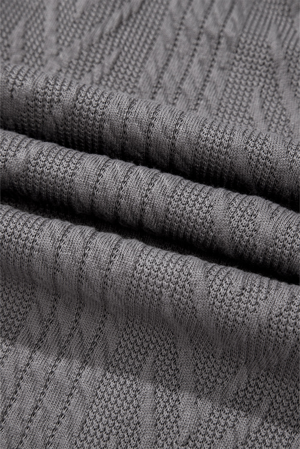 Cardigan gris moyen uni texturé ouvert sur le devant avec poche