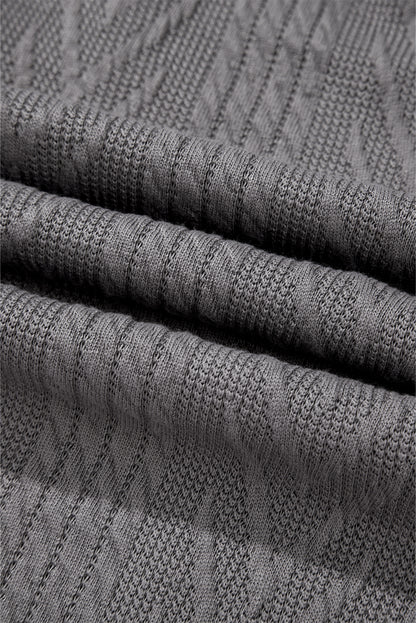 Cardigan gris moyen uni texturé ouvert sur le devant avec poche