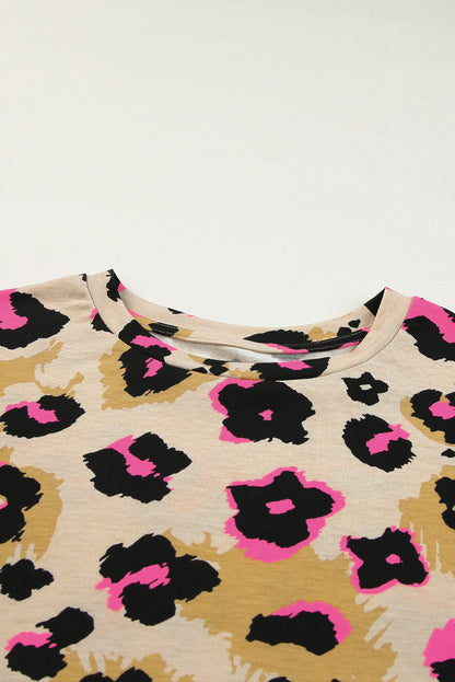 T-shirt ample imprimé léopard boyfriend 