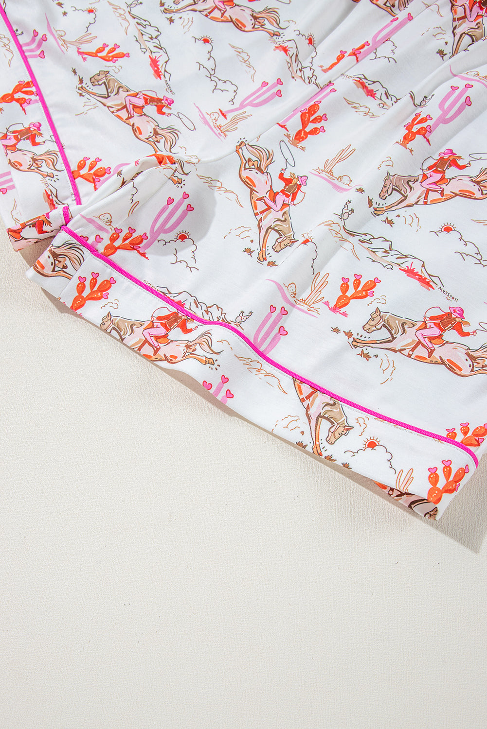 Ensemble de pyjama blanc à imprimé cowgirl country