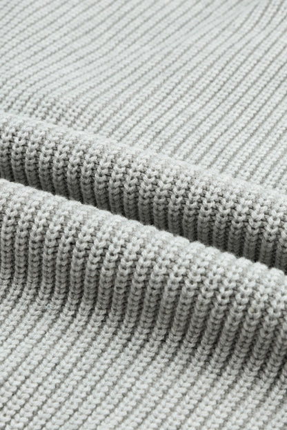 Conjunto de pantalón casual y suéter con cuello en V de punto negro