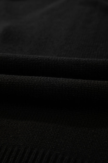 Cardigan noir en maille ouverte à épaules tombantes