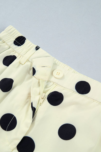 Black Polka Dot Ankle Length Harem Pants