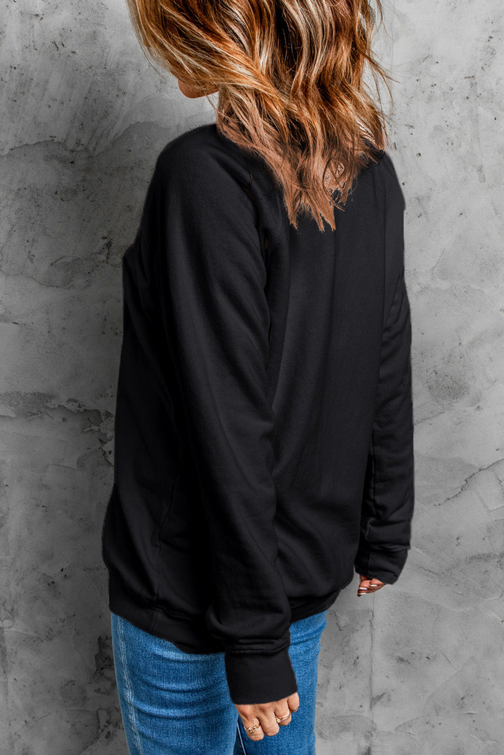 Sweat-shirt noir imprimé masque MARDI GRAS par transfert thermique