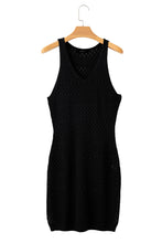 Black Hollow Out Crochet Cover Up Dress with Slits