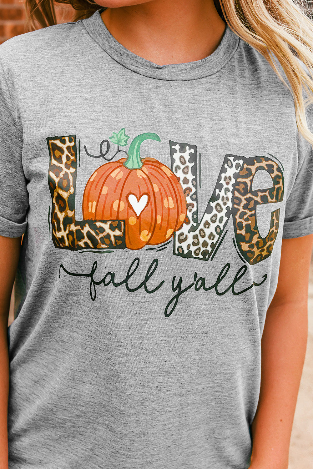 Camiseta Love Fall Y'all Pumkin Leopard