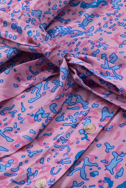 Haut à lacets et volants à imprimé léopard 