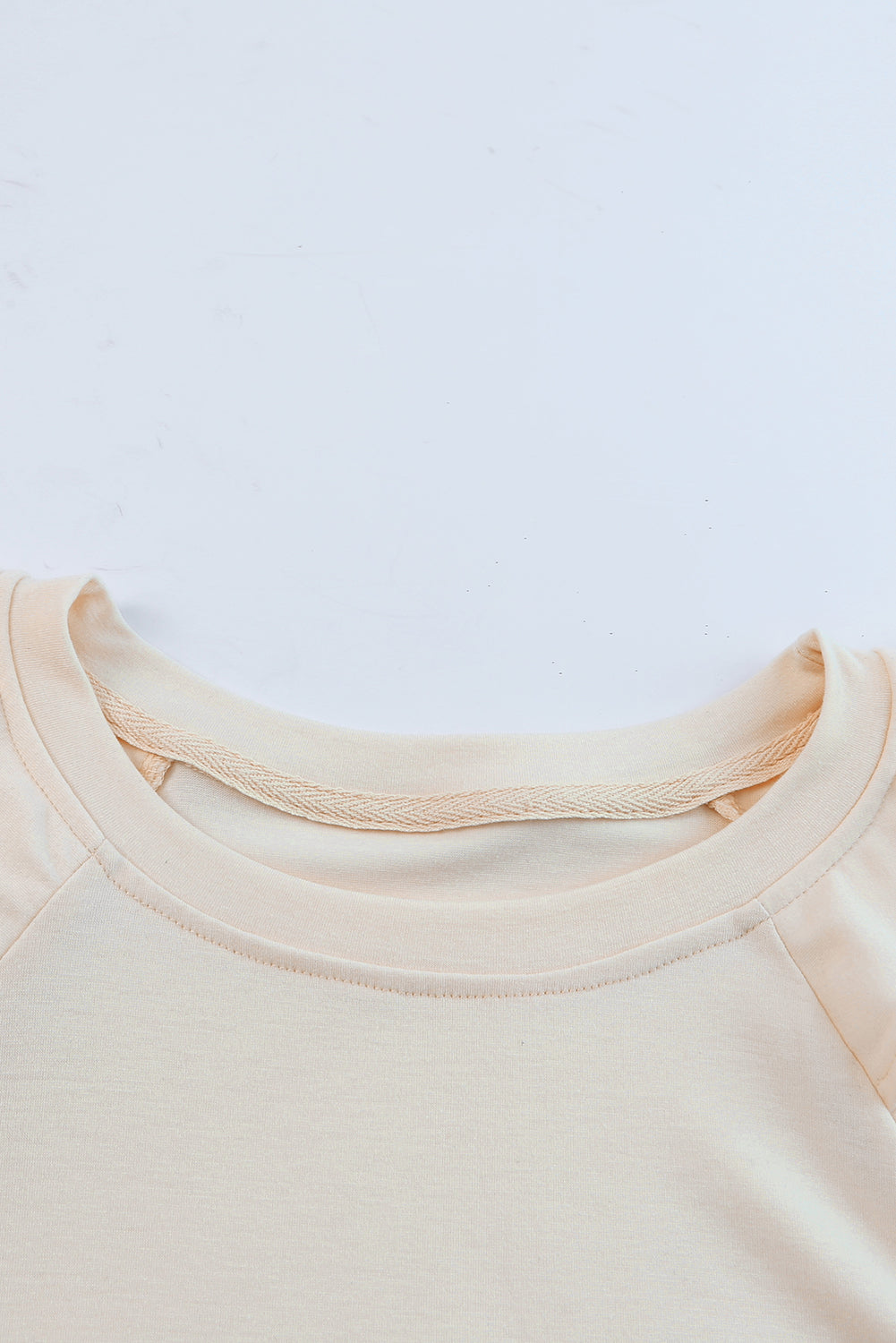 T-shirt uni à manches courtes et volants superposés 