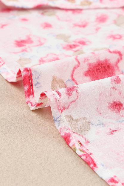 Blusa con botones y cuello en V con estampado floral 