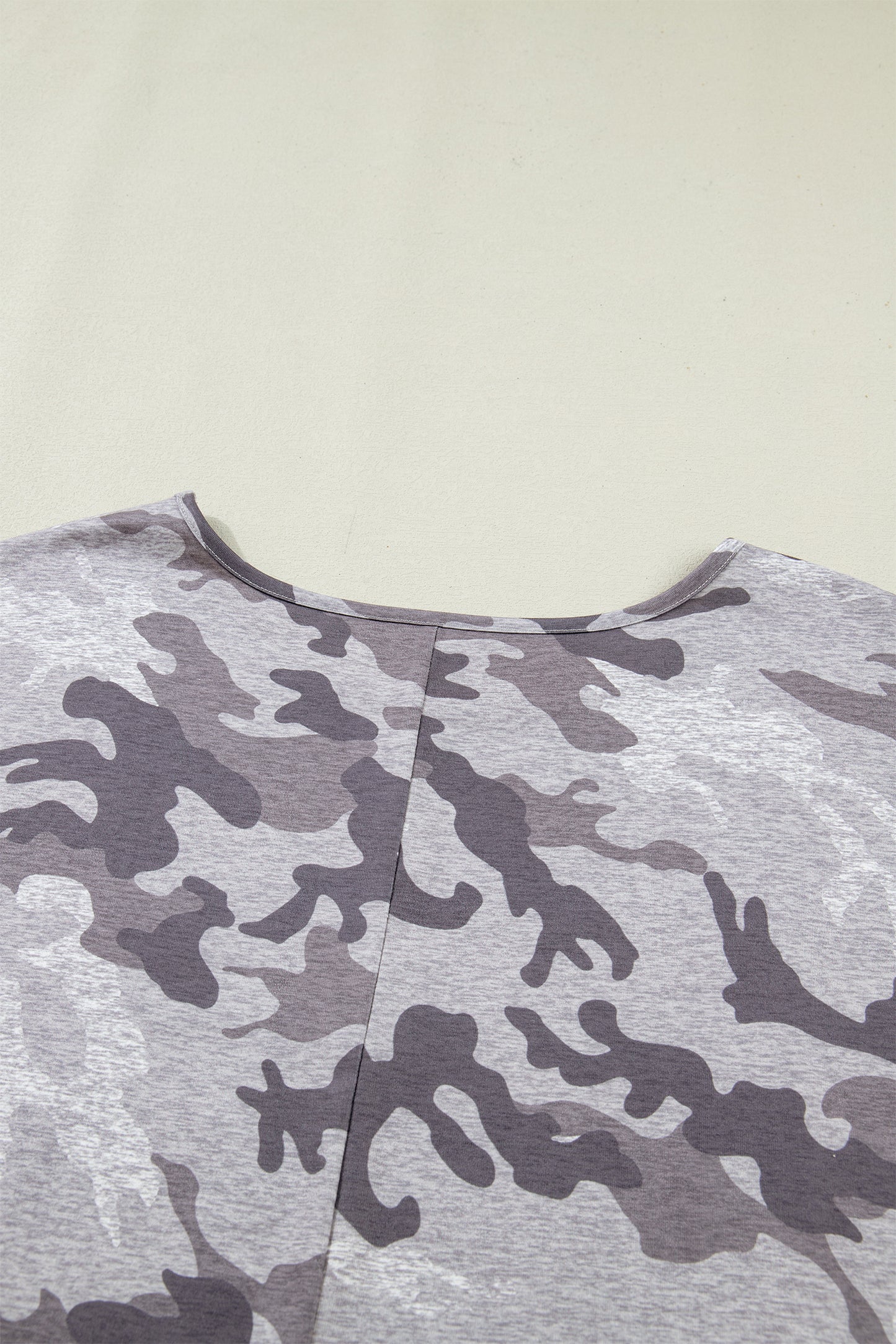 Gray Plus Size Camo Print Casual T Shirt