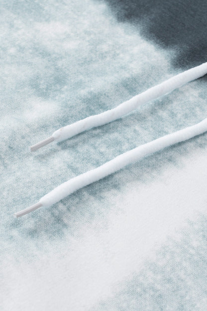 Sudadera con capucha de talla grande con bloques de color degradado azul