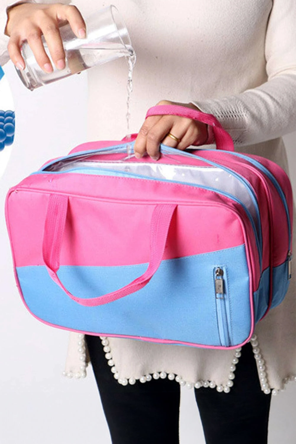 Sac de yoga portable à poches zippées et blocs de couleurs Bonbon