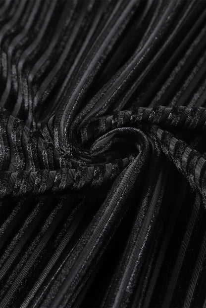 Body en velours côtelé à manches longues et pois transparents