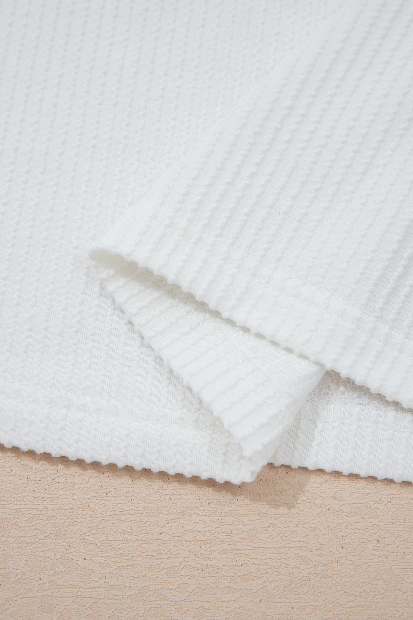 White USA Graphic Half Sleeve Loose Ribbed Top