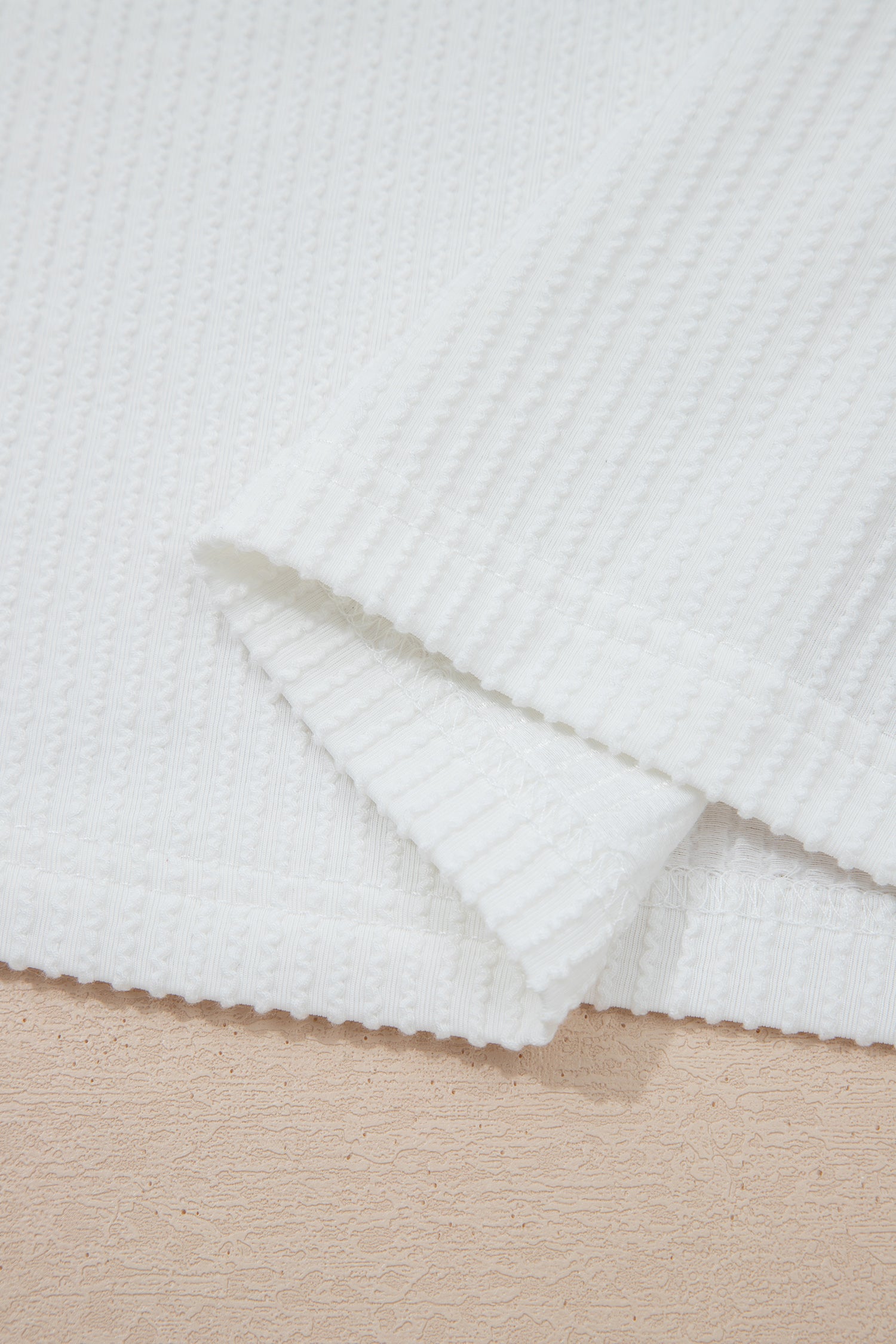 White USA Graphic Half Sleeve Loose Ribbed Top