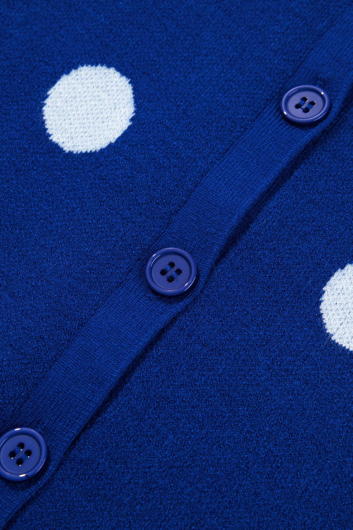 Bluing Casual Polka Dot Button Front Long Sleeve Sweater Cardigan