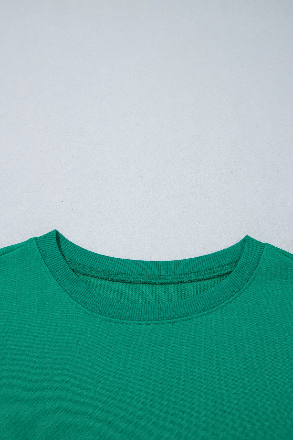 Green Polka Dot Patchwork Sleeve Crew Neck Loose Pullover Sweatshirt