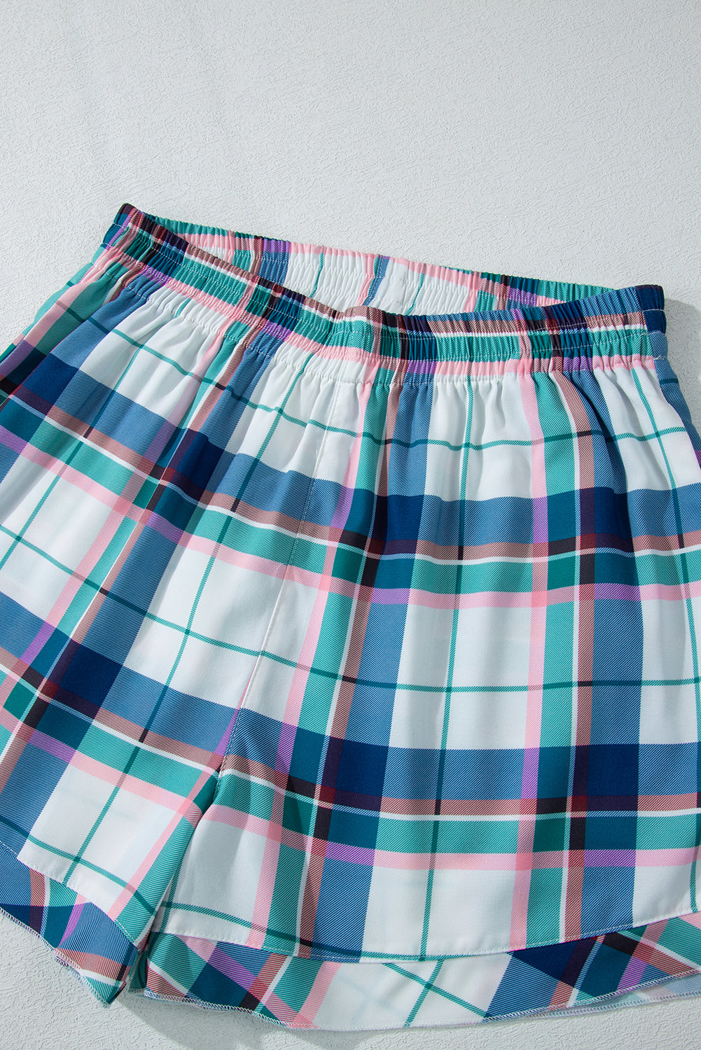 Ensemble 2 pièces chemise et short à carreaux bleus