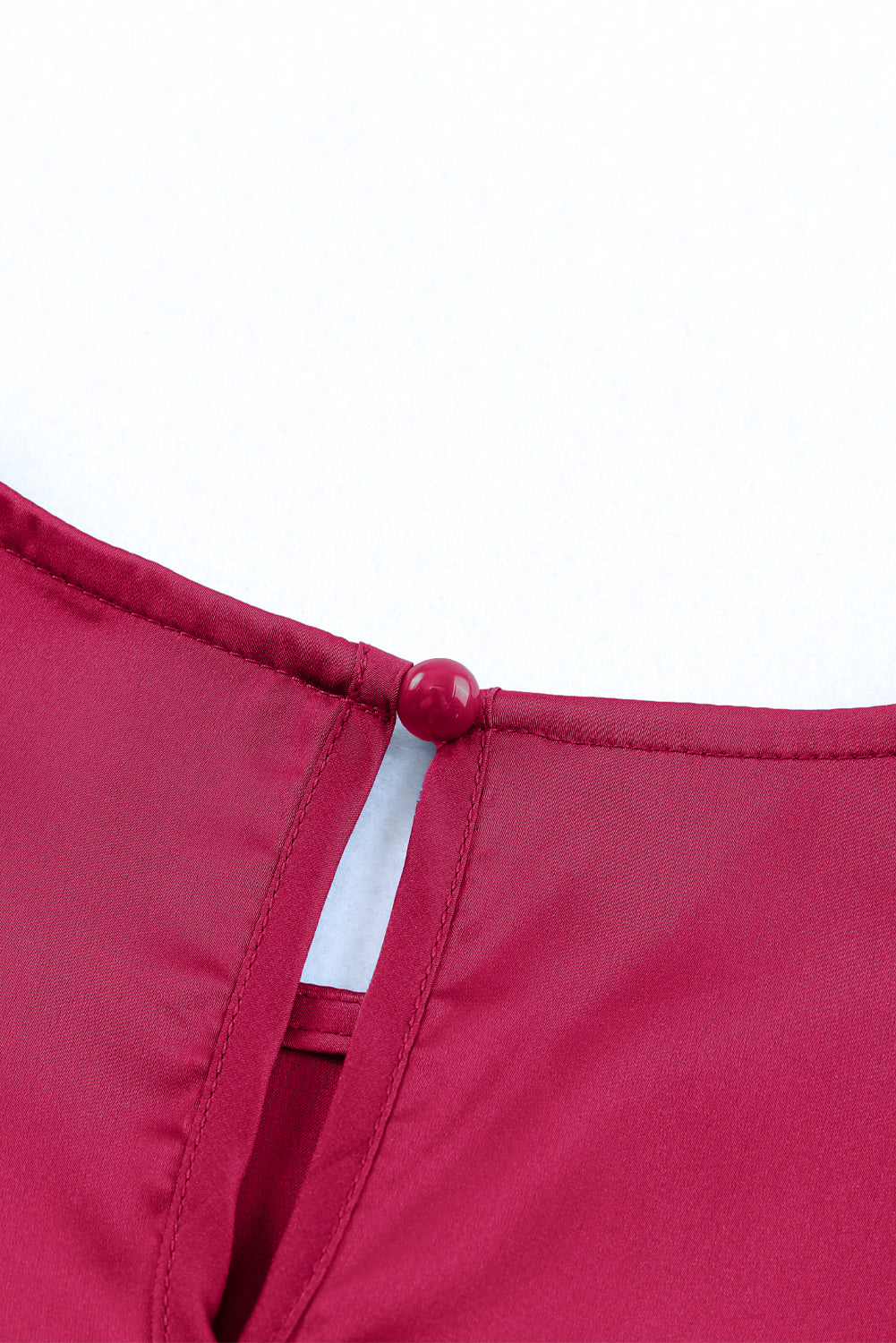 Ruched Puff Short Sleeve Satin Blouse