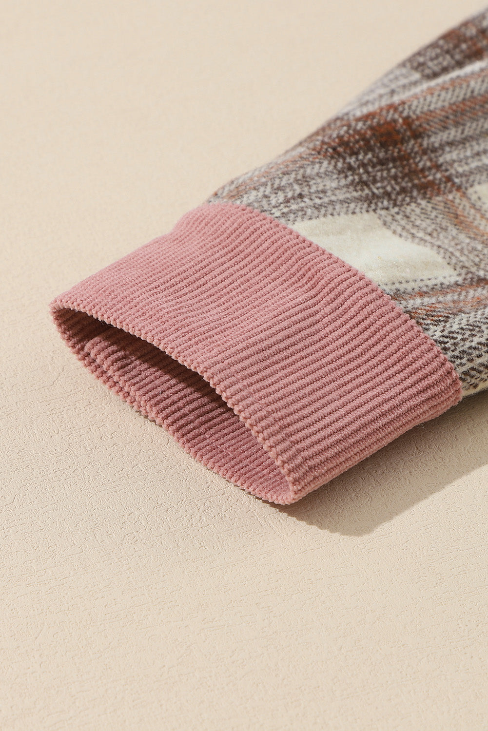 Veste-chemise patchwork à carreaux et cordons avec poches à rabat 