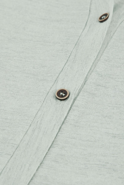 Cardigan ouvert à boutons de couleur unie beige