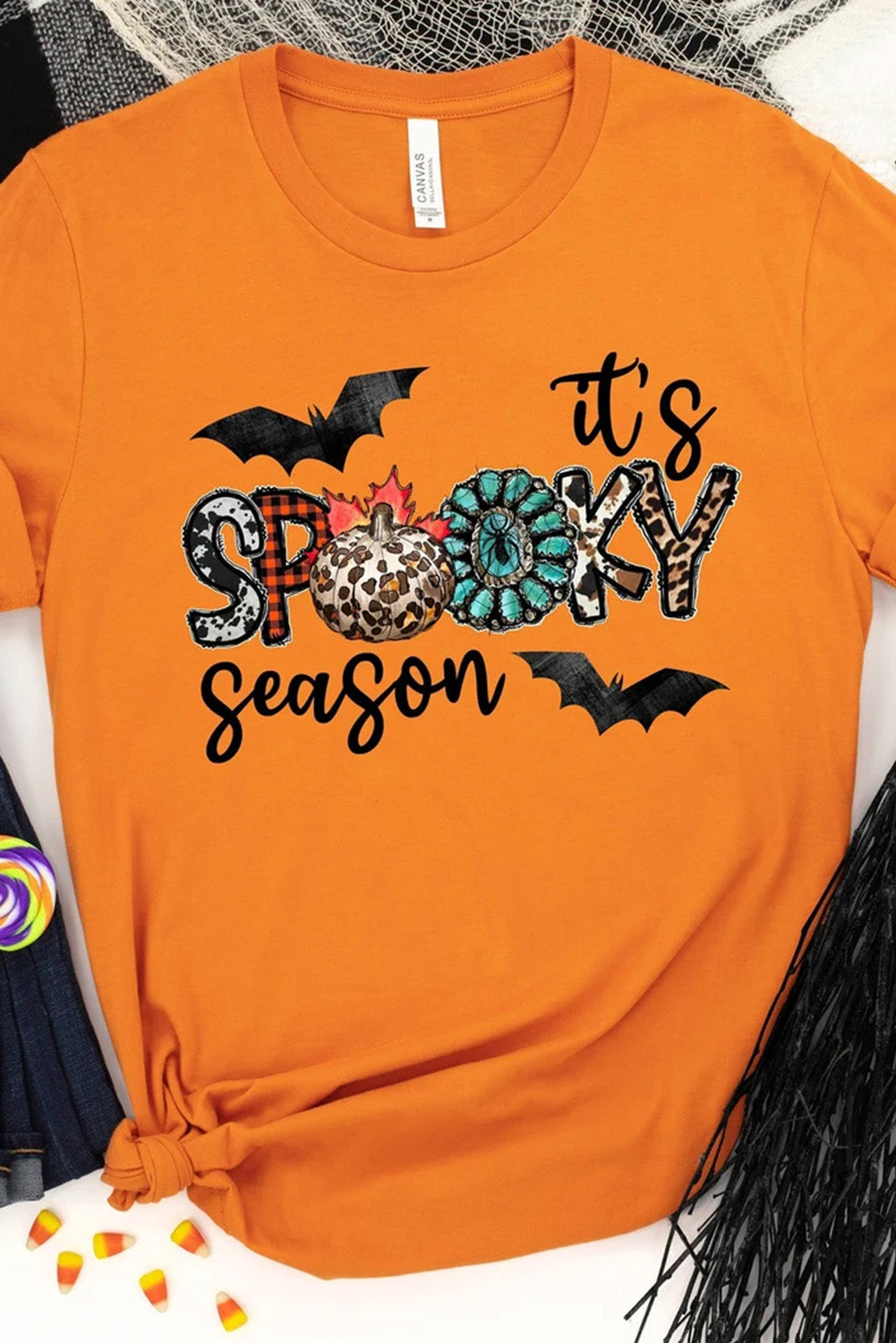 T-shirt à manches courtes avec imprimé graphique « It's Spooky Season »