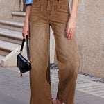 Brown Mimimalist Patch Pocket Womens Shift Jeans