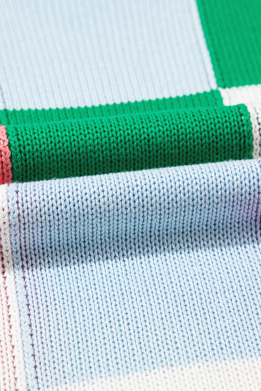 Pull à manches courtes et blocs de couleurs vert foncé