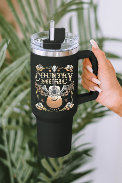 Tasse isotherme en acier inoxydable à imprimé léopard Mama avec poignée 40 oz