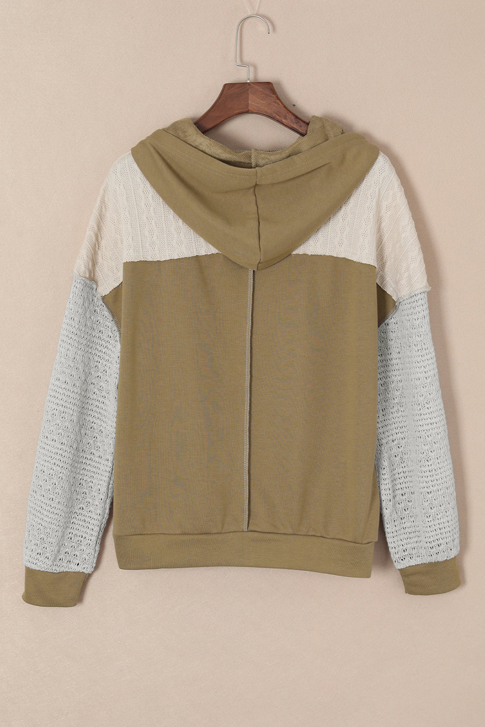 Sweat à capuche patchwork gris colorblock 