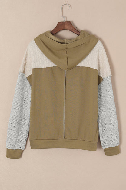 Sweat à capuche patchwork gris colorblock 