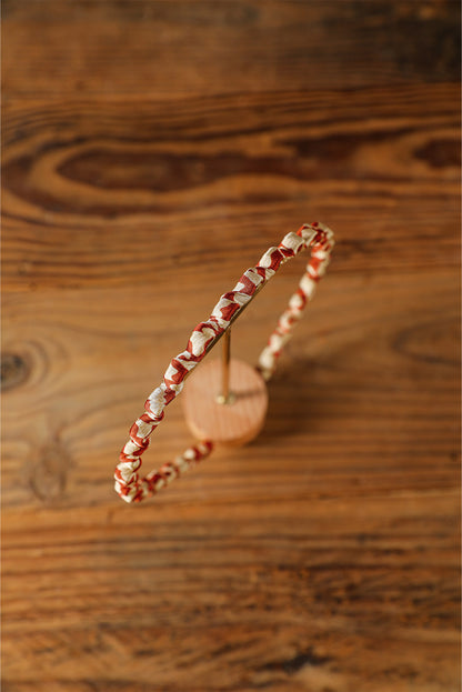 Diadema ondulada con estampado de leopardo vintage negro 