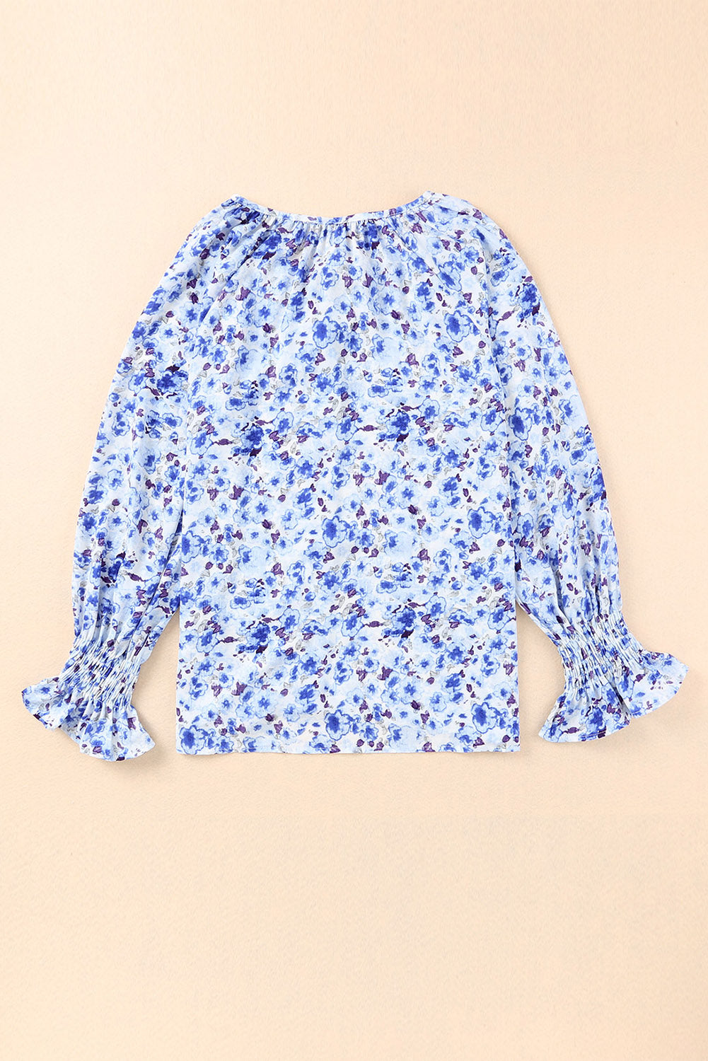 Blusa con botones y cuello en V con estampado floral 