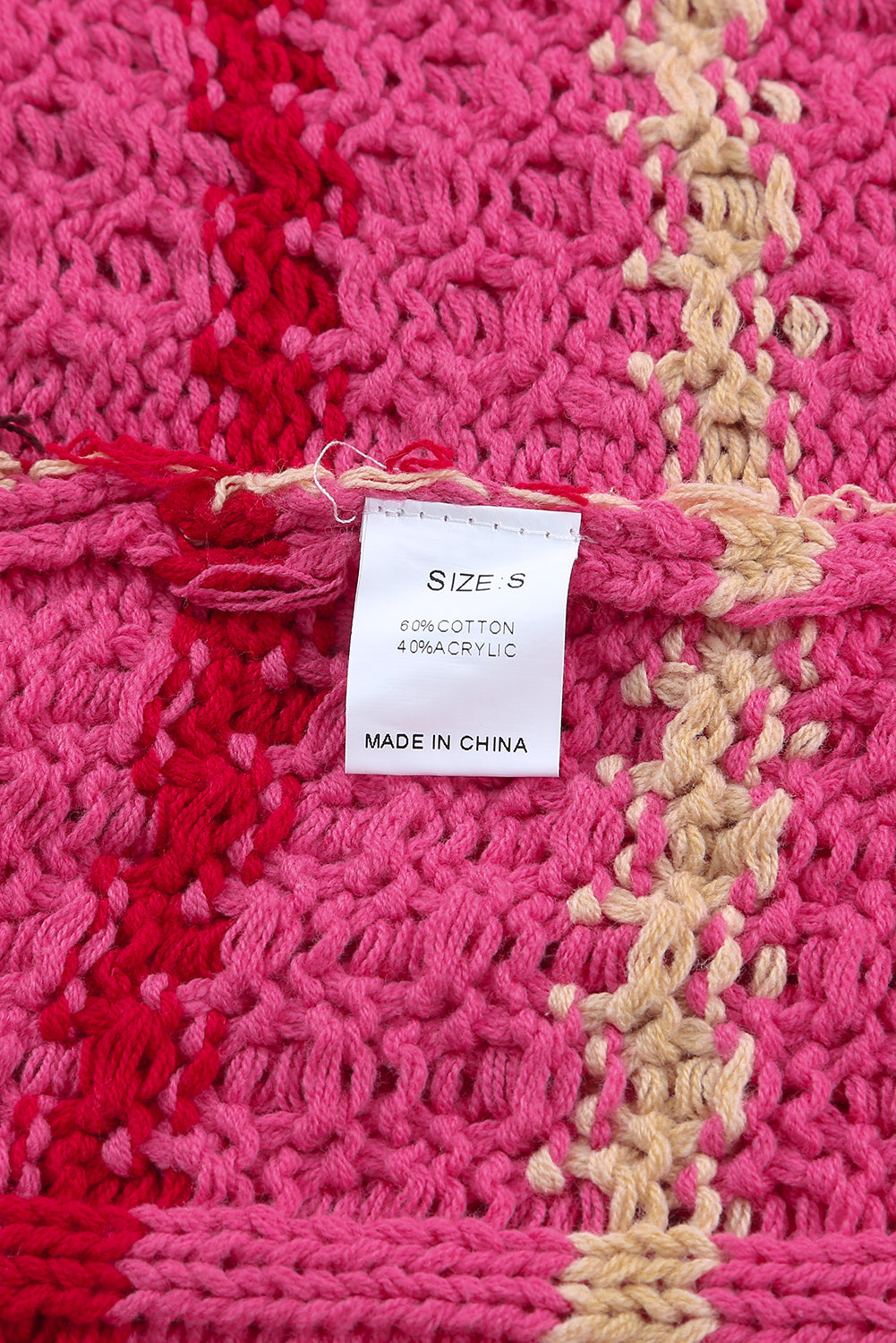 Suéter tipo jersey de punto texturizado con bloques de color a rayas 