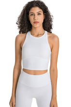 White Supportive Racerback Cropped Workout Tank Top