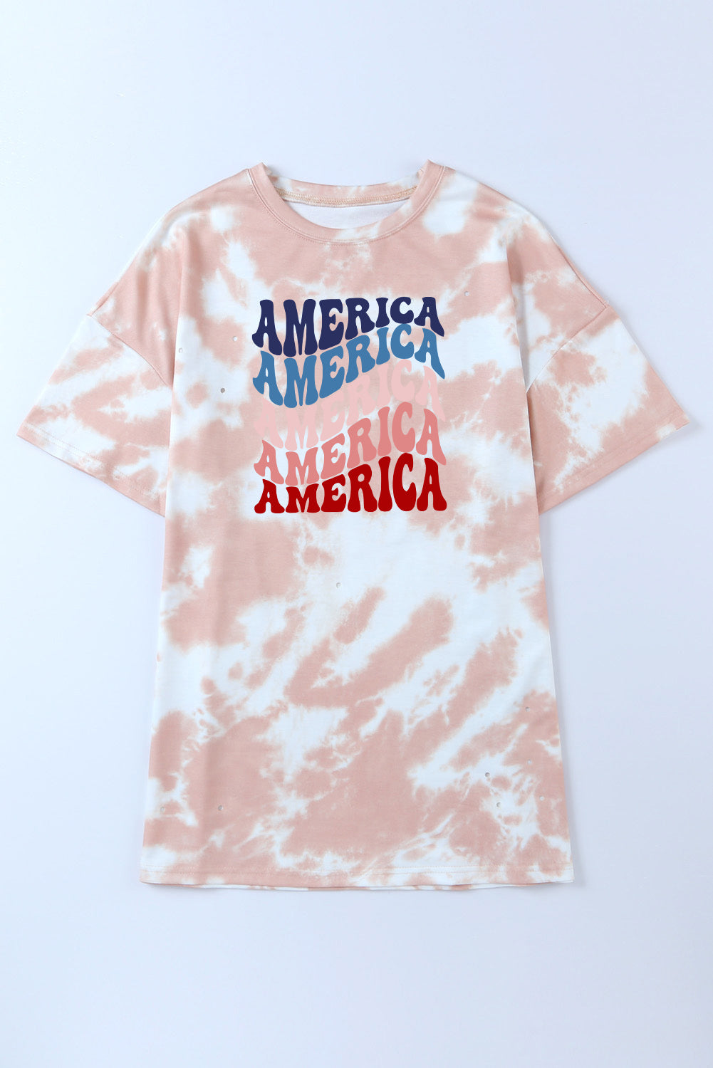 Tie-dye Round Neck Short Sleeve Top