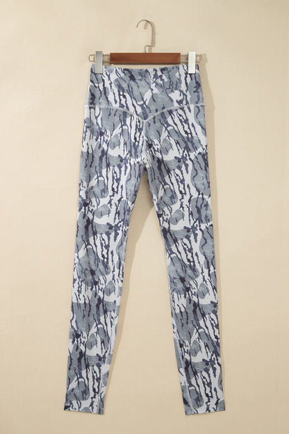 Multicolour Camouflage Pattern High Waist Leggings