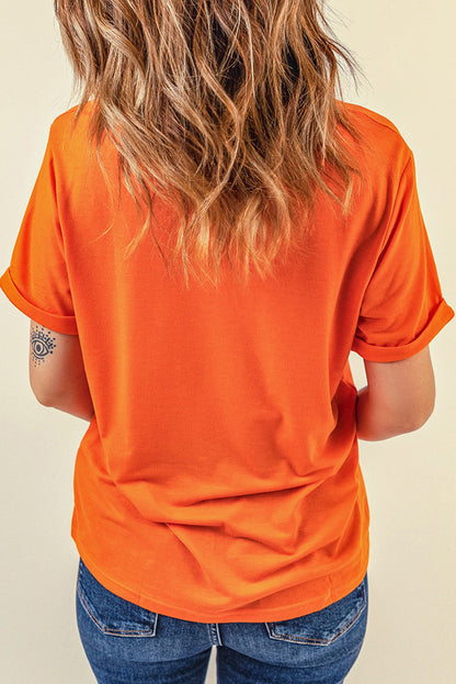 T-shirt orange avec motif de dinde reconnaissante et bénie pour Thanksgiving