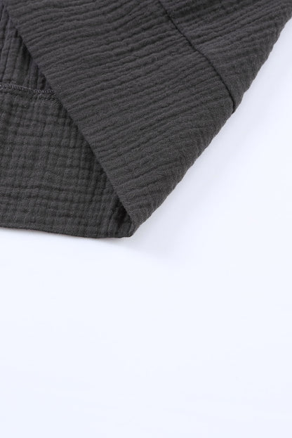 Minivestido babydoll enrollable de manga corta con cuello en V