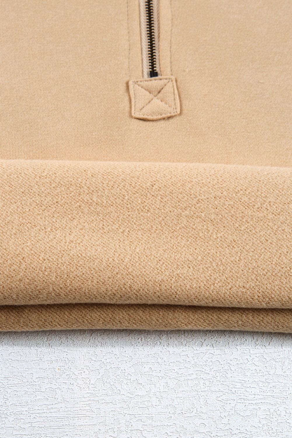 Sweat à capuche ample doublé en polaire parchemin avec poches kangourou à demi-fermeture éclair