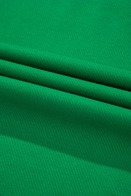 Ensemble t-shirt ras du cou et short texturés bicolores vert vif