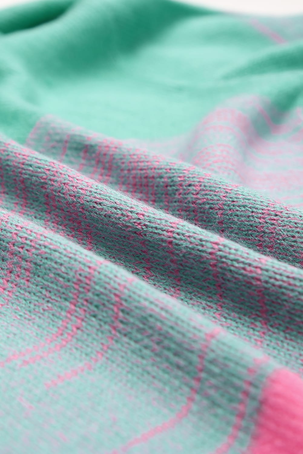 Cardigan ouvert à pompons marron et blocs de couleurs 