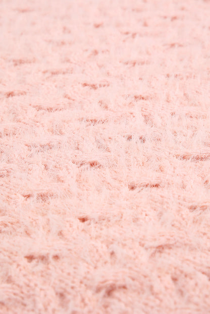 Asymmetric Cut Out Cold Shoulder Eyelash Sweater