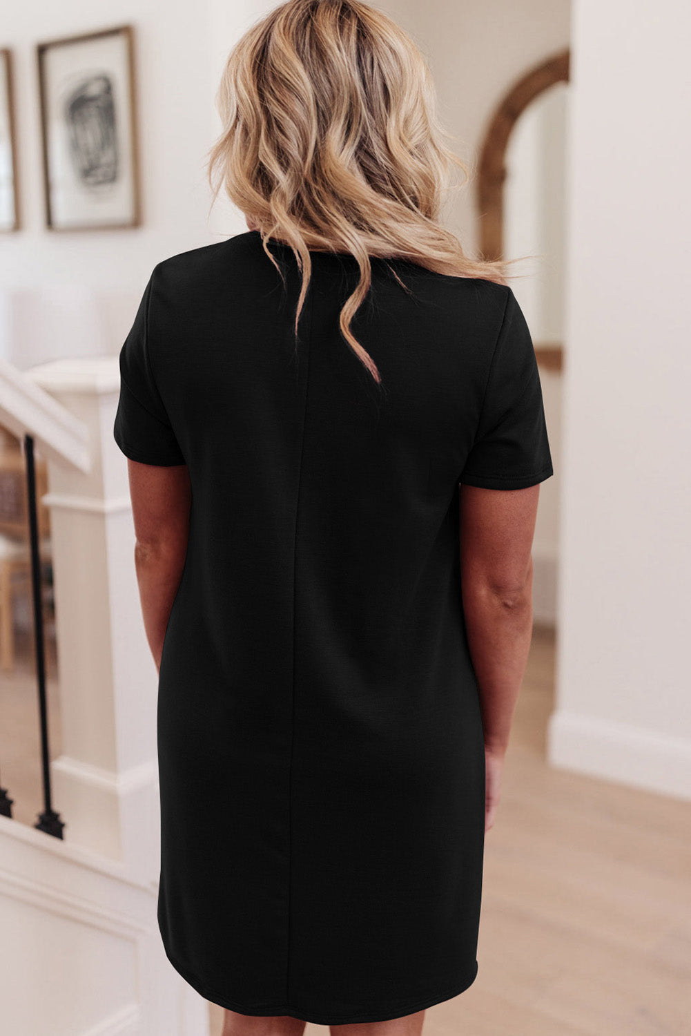 Tunique à manches courtes avec poches latérales 