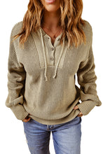 Henley V Neck Hooded Sweater