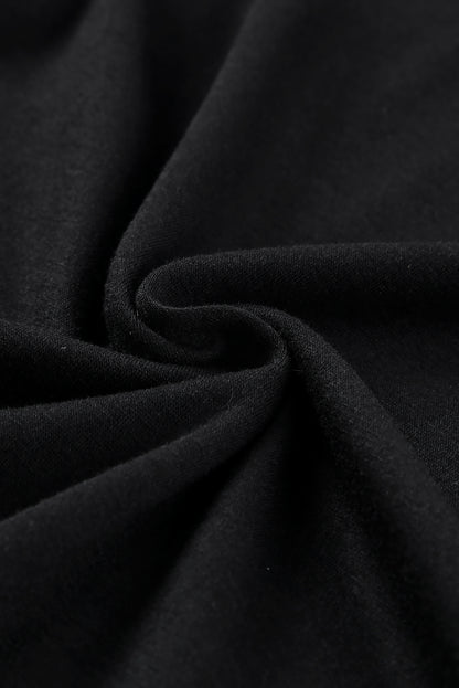 T-shirt uni à manches courtes et volants superposés 